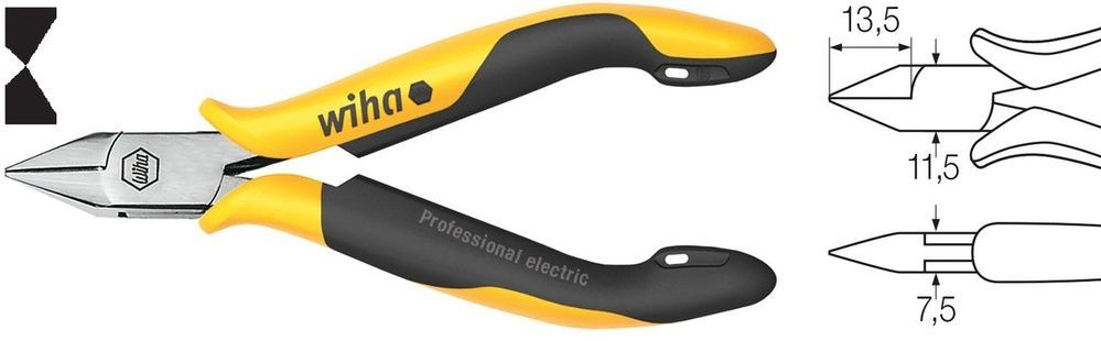 Бокорізи антистатичні 115 мм широка гостра форма Professional ESD Wiha 26816 26816 фото