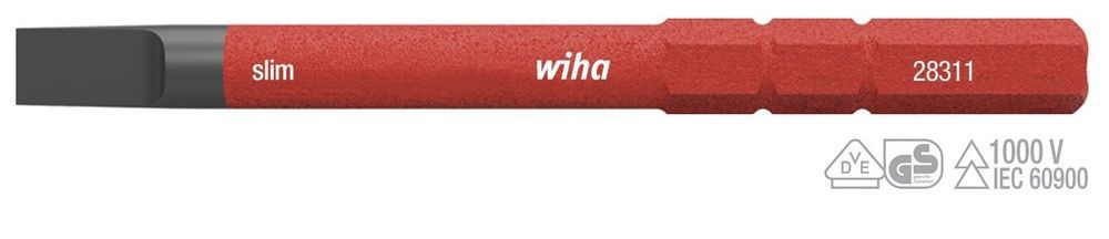 Біта 3.0 мм шліц SoftFinish electric slimBit Wiha 34579 34579 фото