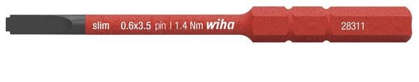 Бита 3.5&nbsp;мм шлиц с хвостовиком SoftFinish electric slimBit Wiha 44385 44385 фото