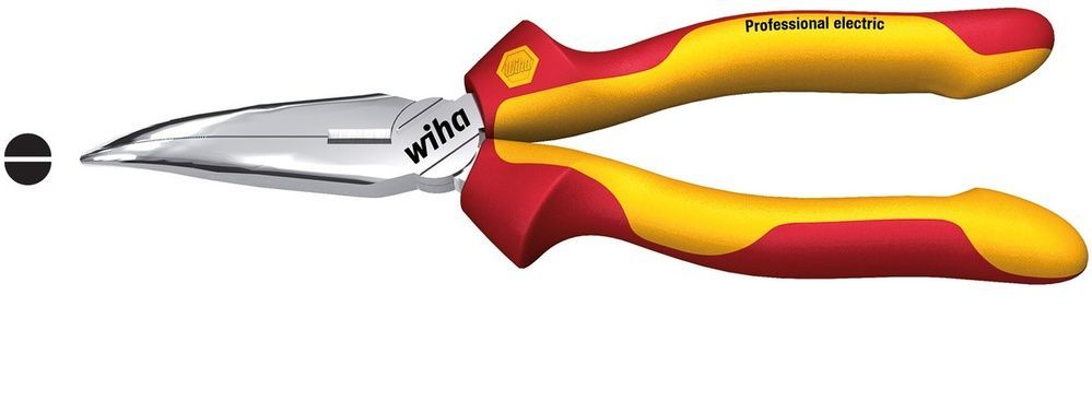 Плоскокруглогубцы 200 мм с режущей кромкой изогнутая форма ок. 40&deg; Professional electric Wiha 26729 26729 фото