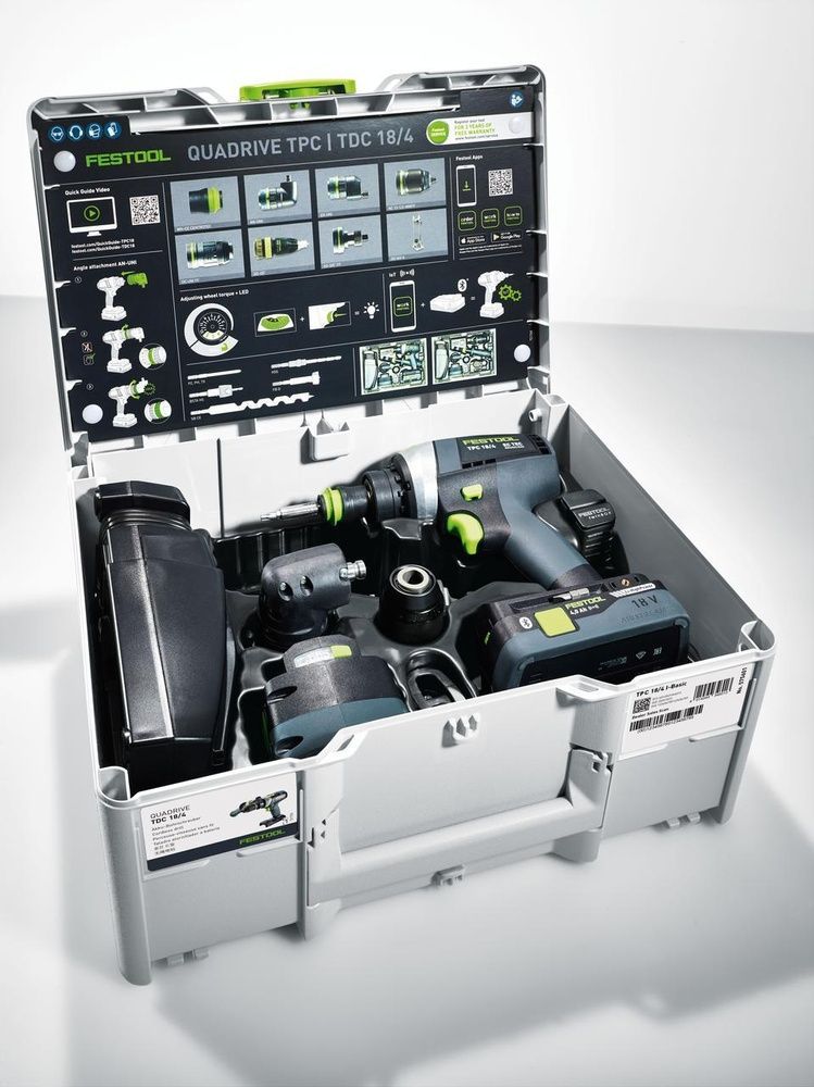 Аккумуляторная ударная дрель-шуруповёрт QUADRIVE TPC 18/4 5.0/4.0 I-Set/XL Festool 577622 577622 фото