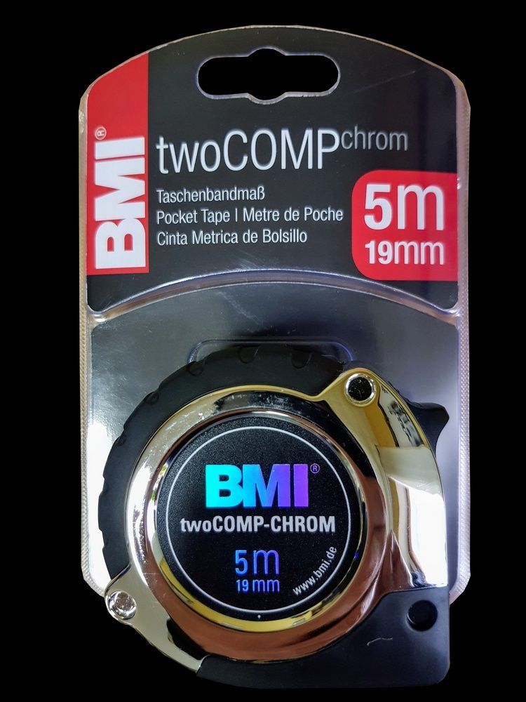 Рулетка измерительная 5 метров twoCOMP-CHROM BMI 475541221 475541221 фото