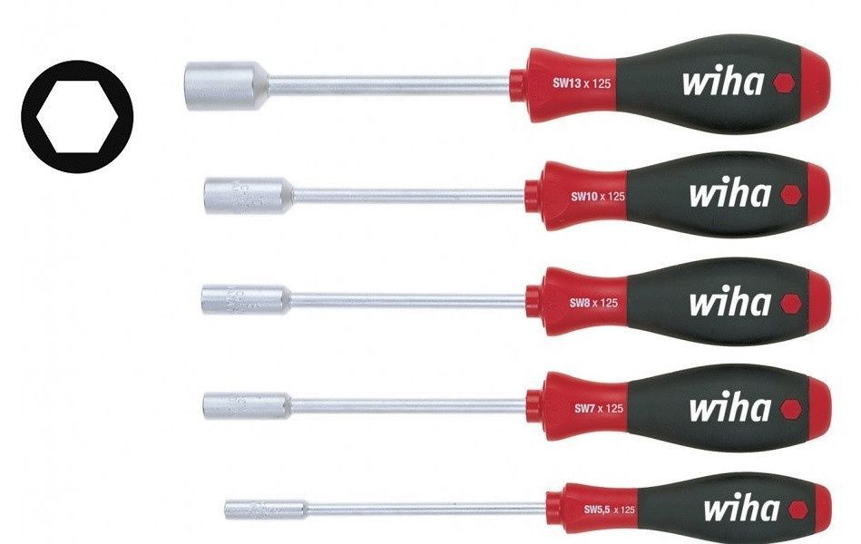 Набор торцевых отверток для винтов с внешним шестигранником HEX NUT SoftFinish Wiha 01034 1034 фото