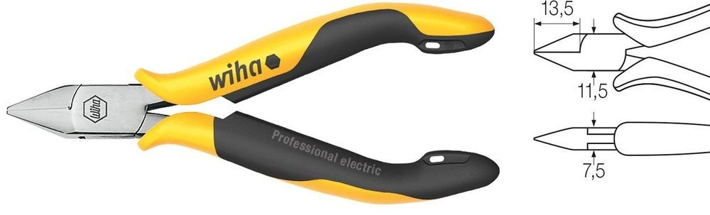 Бокорізи антистатичні 115 мм широка гостра головка Professional ESD Wiha 26821 26821 фото