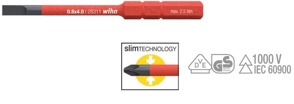 Набір біт 6 штук SL / PH / PZ slimBit electric Wiha 43160 43160 фото