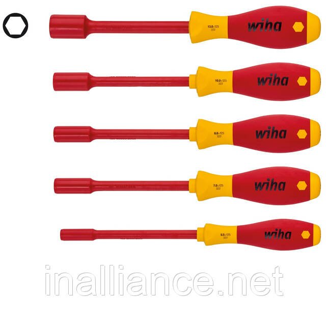 Набір торцевих ключів з шестигранником 5 предметів SoftFinish electric Wiha 29466