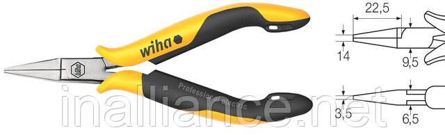 Плоскогубці антистатичні 120 мм Professional ESD Wiha 26806